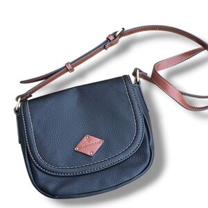 St. John's Bay Black Crossbody with Brown Trim